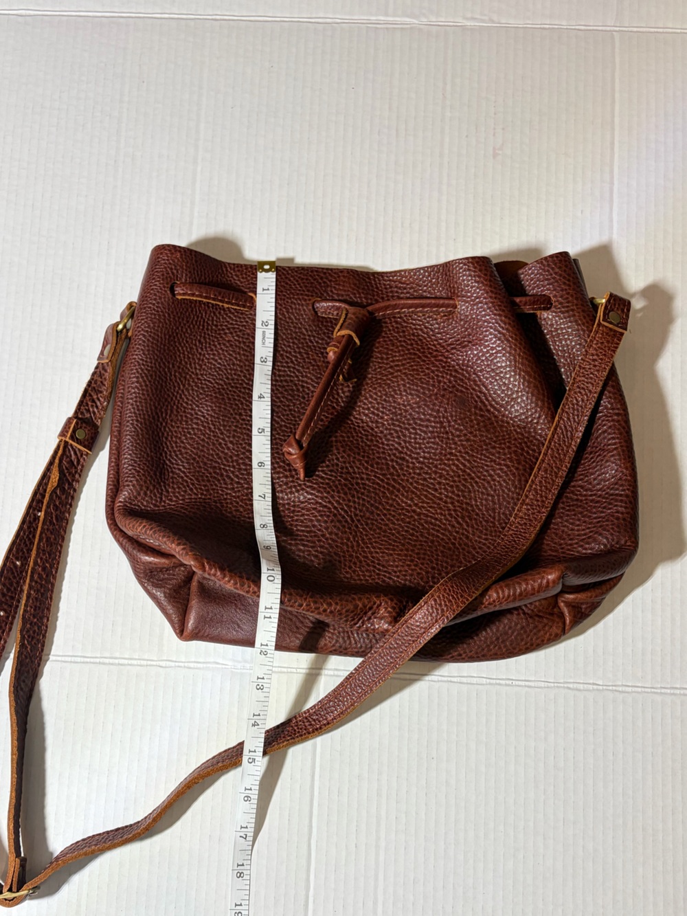 Portland Leather Goods Drawstring Bucket Bag - Picture 8 of 9